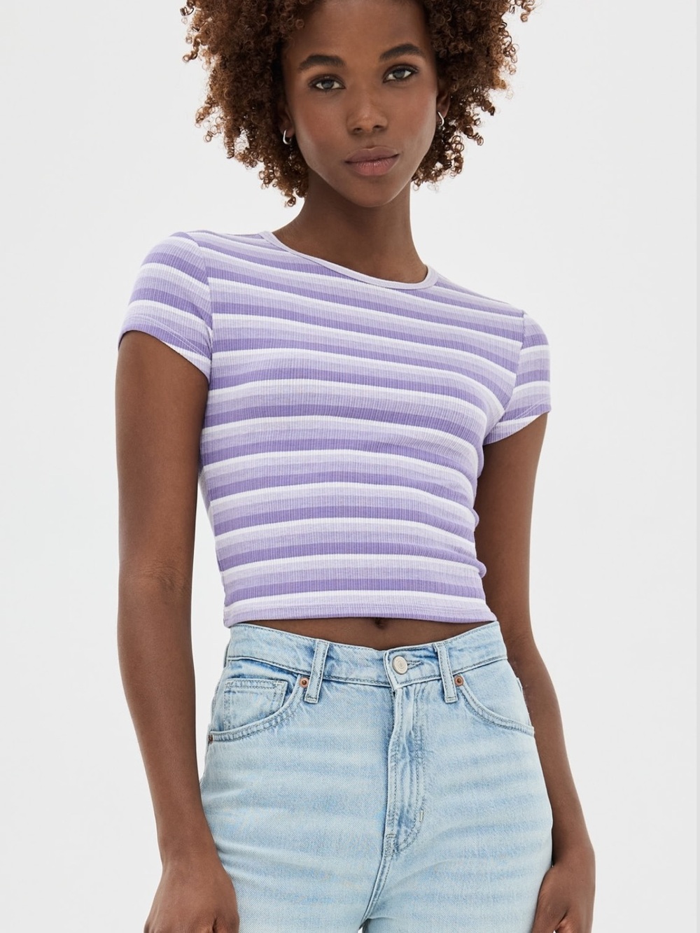 Reformation Muse Striped Ribbed Tee